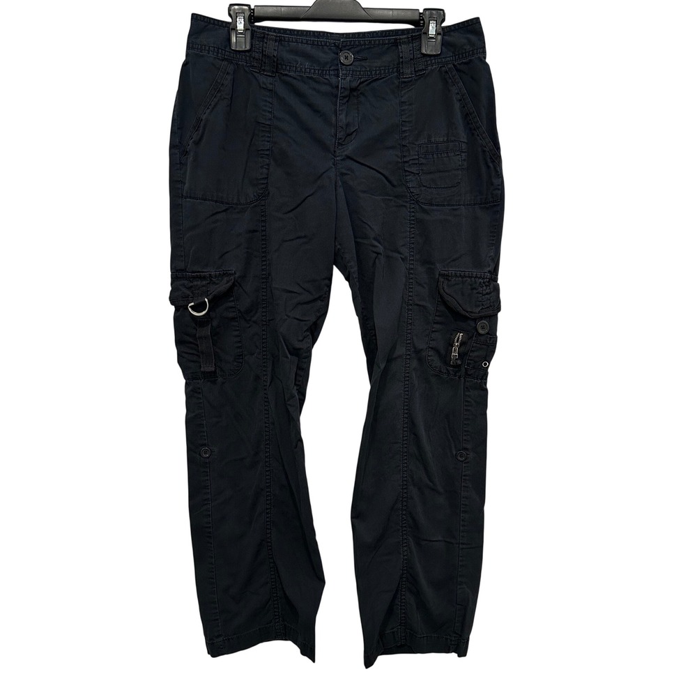 Simply Vera Wang Womens Black Cargo Pants Size 10 Utility Straight Leg y2k
